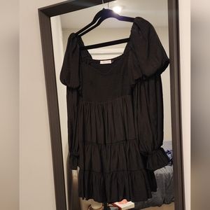 Seasonal Romper Dress in Black